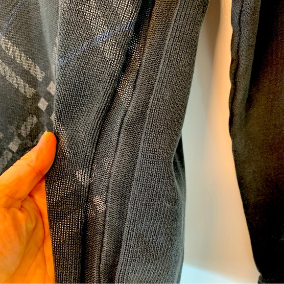 Vintage 90’s Grey Sweater Distressed Argyle Cotton Print Men’s size Medium - Picture 8 of 15